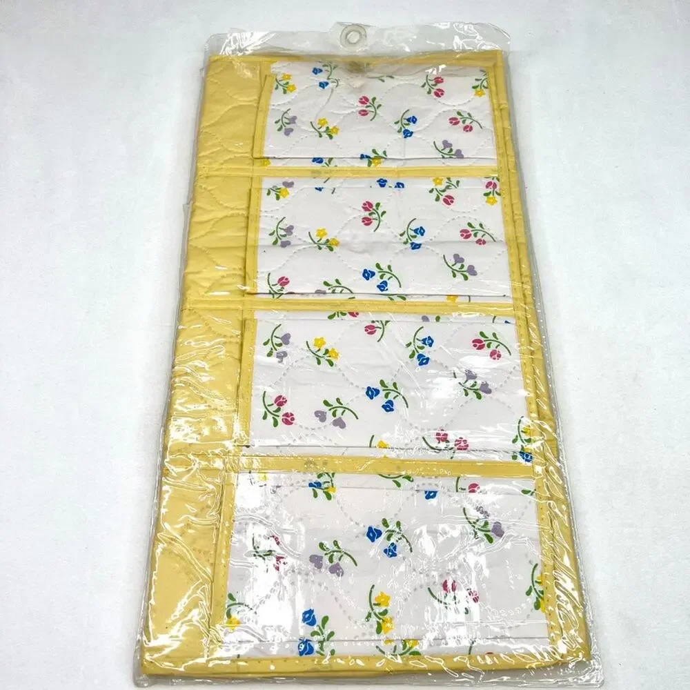 Vintage 1985 Corr-Pak Laurelwood Floral Hanging Shoe Organizer